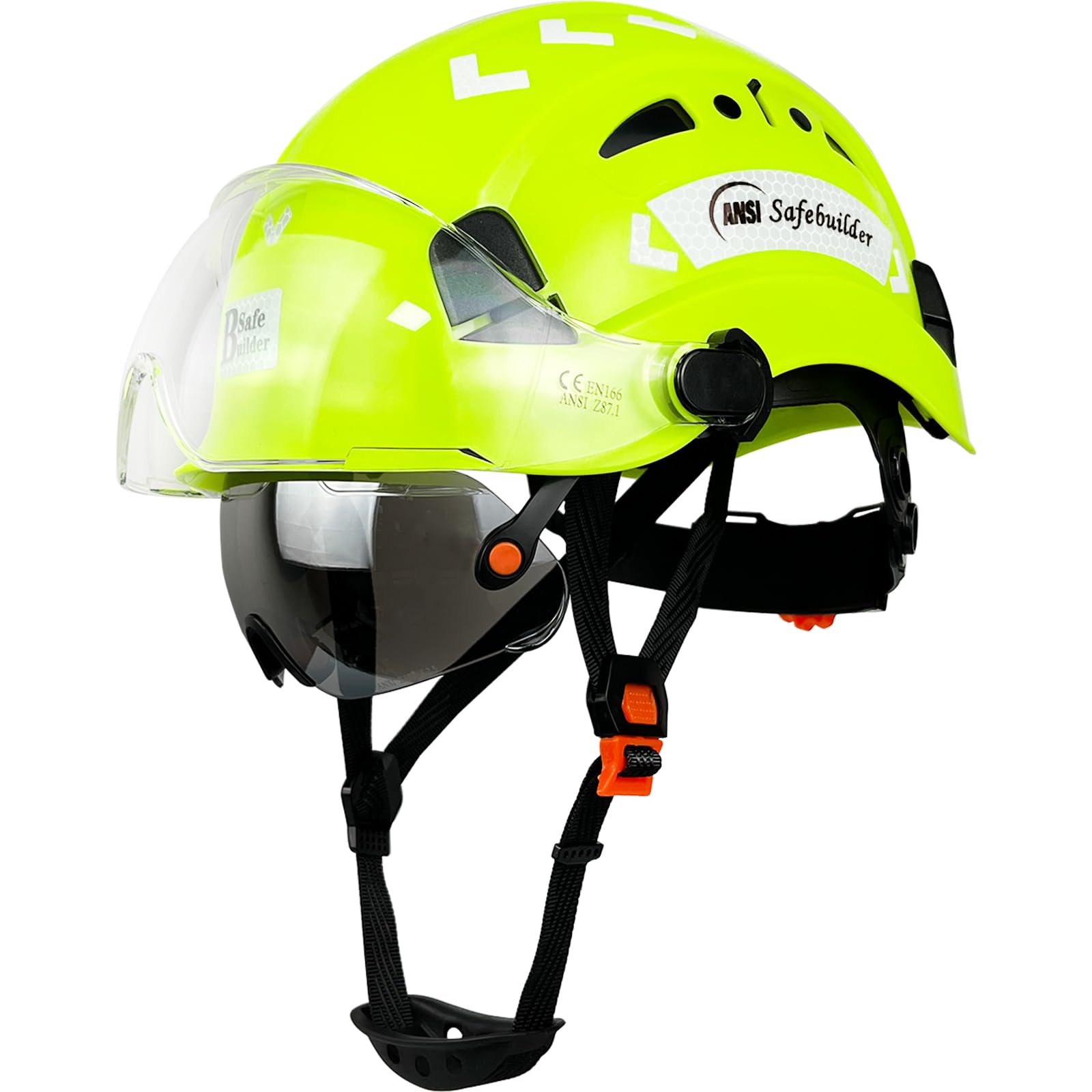 Industrial Safety Helmet with Visor ABS Hard Hat with Visor Adjustable Ventilation Hardhats Construction Head Protection ANSI Z89.1