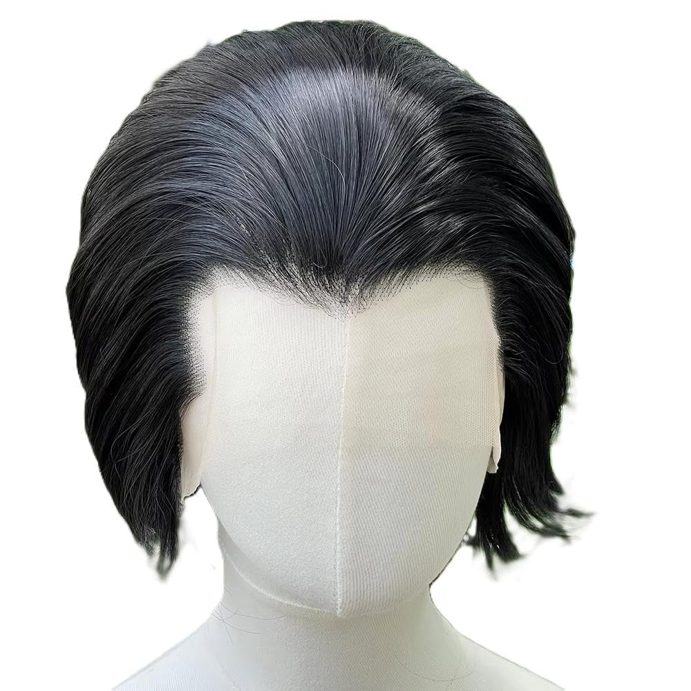 Haarpflege Widow's Peak Jet Black Kurze Bob-Perücke 13 X 4 Lace-Front-Perücken 150% Dichte Ohne Kleber