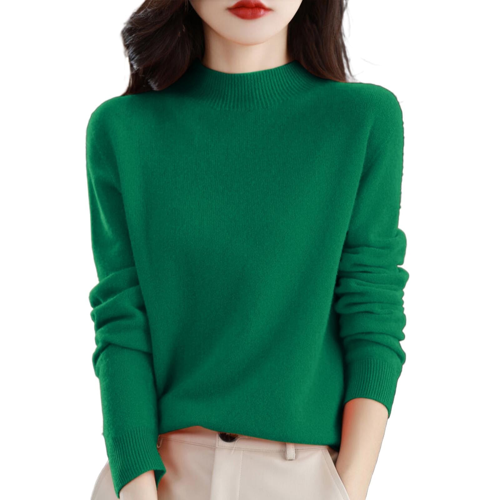 Cashmere Sweaters for Women Mock Turtleneck Soft Jumper Long Sleeve Warm Fall Winter Wool Pullover Sweater 2025