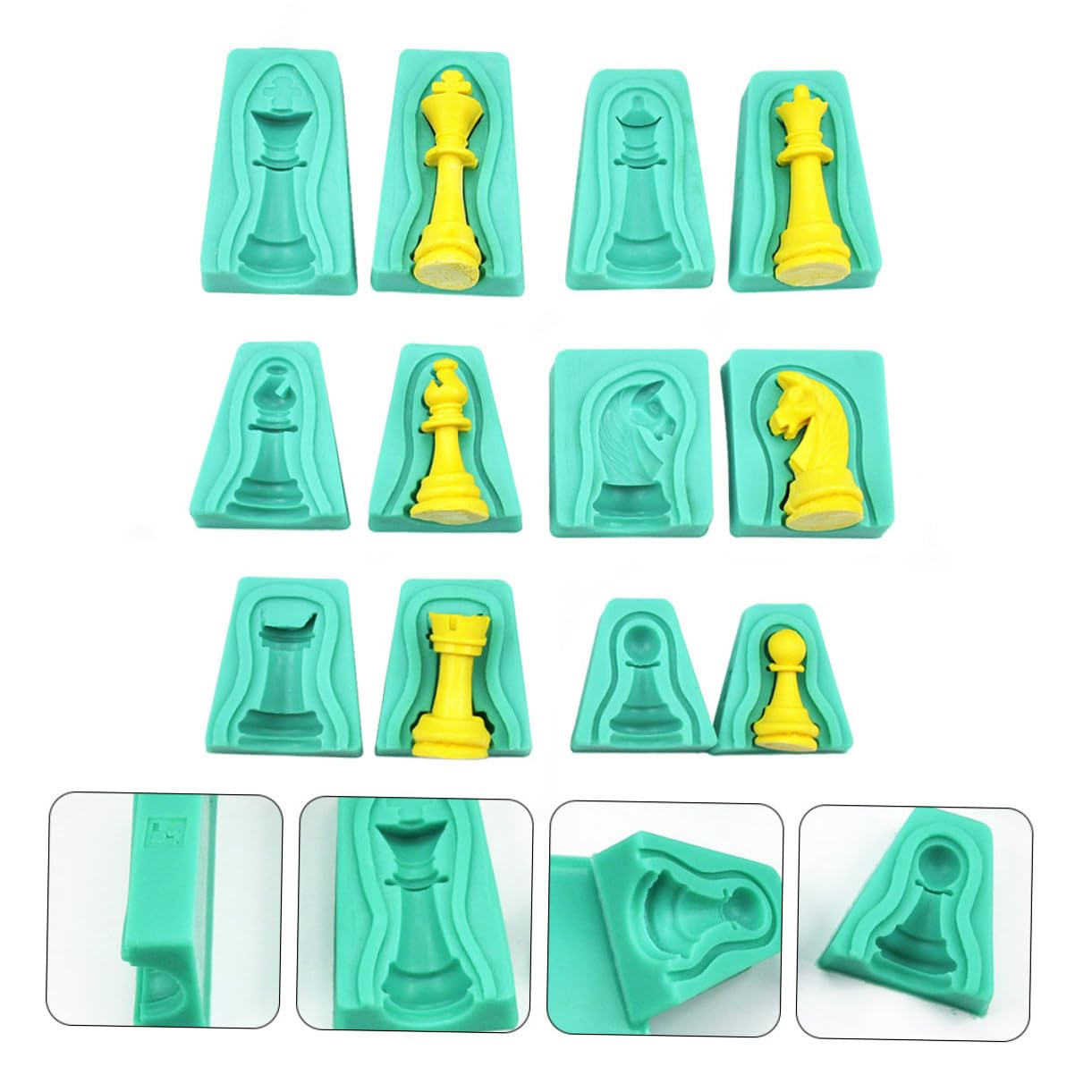 Baluue Stampo in Silicone e Design Innovativo per Torte a Forma di Scacchi Materiale Sicuro 12 Pezzi per Decorazioni Creative per Dolci Fai da Te