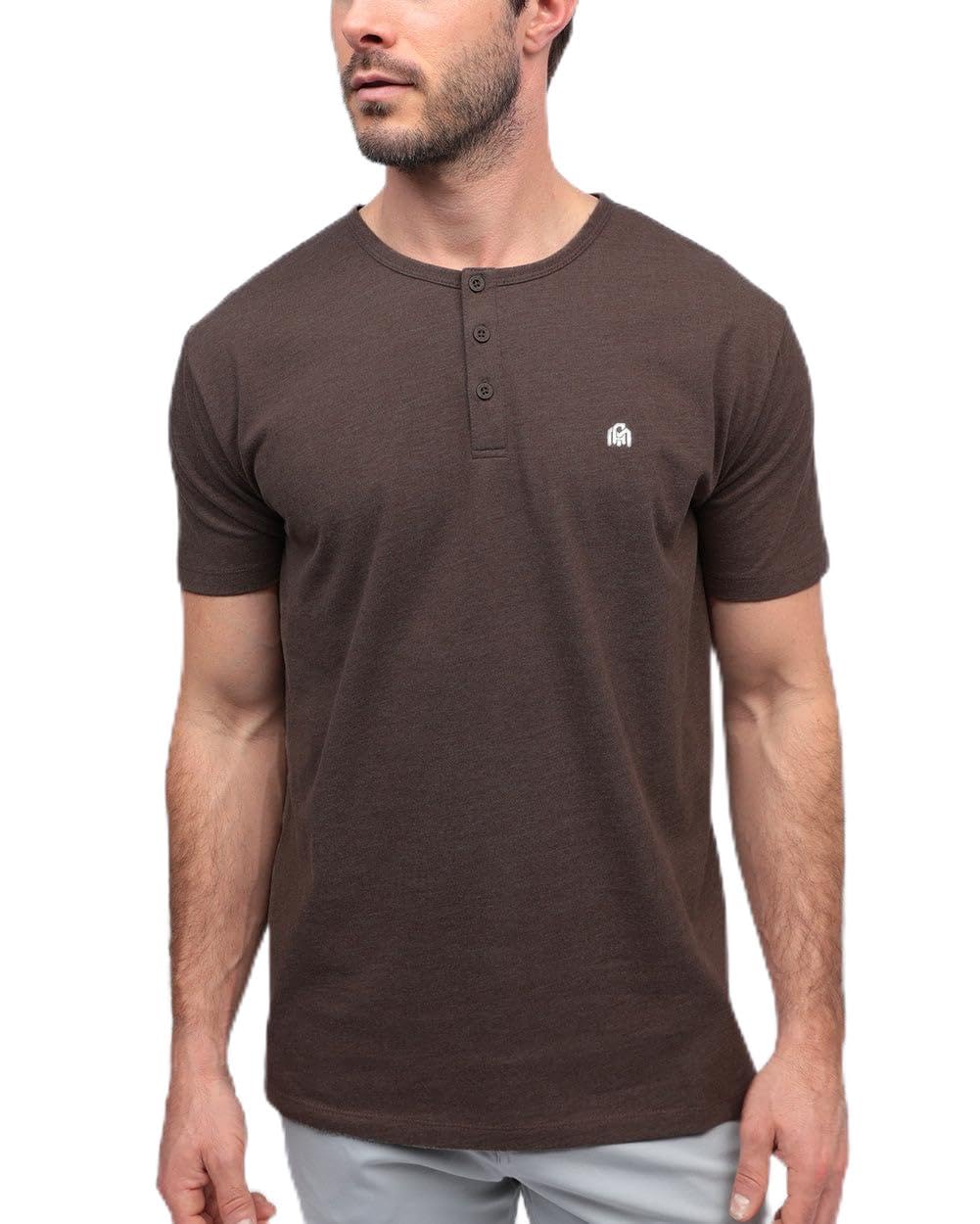 INTO THE AMmens Short Sleeve Henley Shirts Modern