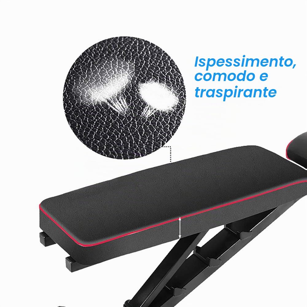 sogesfurniture Panca per Pesi Pieghevole Panca inclinata variabile negativa/Scomparto, Panca Fitness Multifunzione, Trainer Addominale e Schiena, con Schienale Regolabile, BHEU-PSBB004