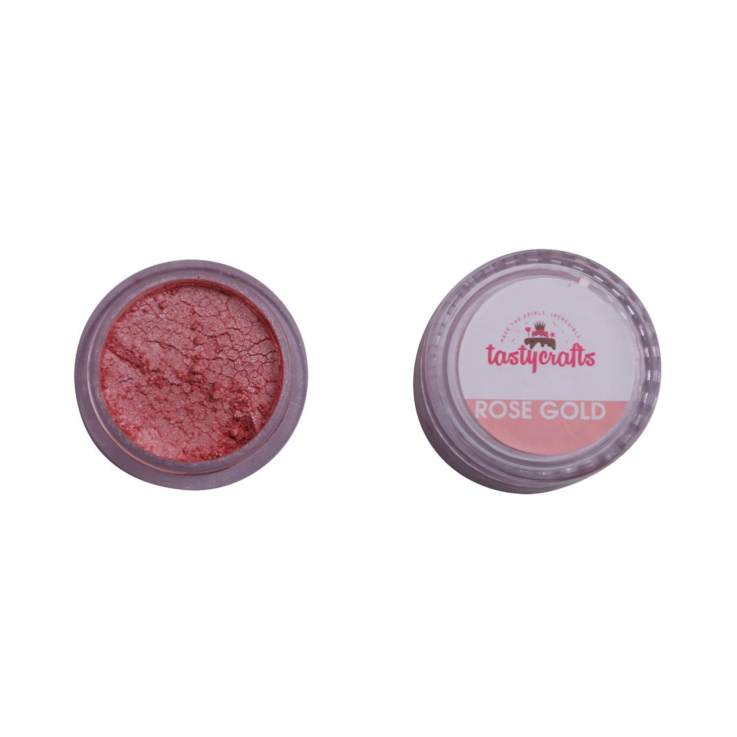 Encrust Ventures Tasty crafts Luster Dust | Pearl Dust | Edible Product for Cake Décor | Sparkling Effect | topping | Glittering Shiner Dust | For Decorative Use, 4.25 gm - Rose Gold - Image 3 thumbnail