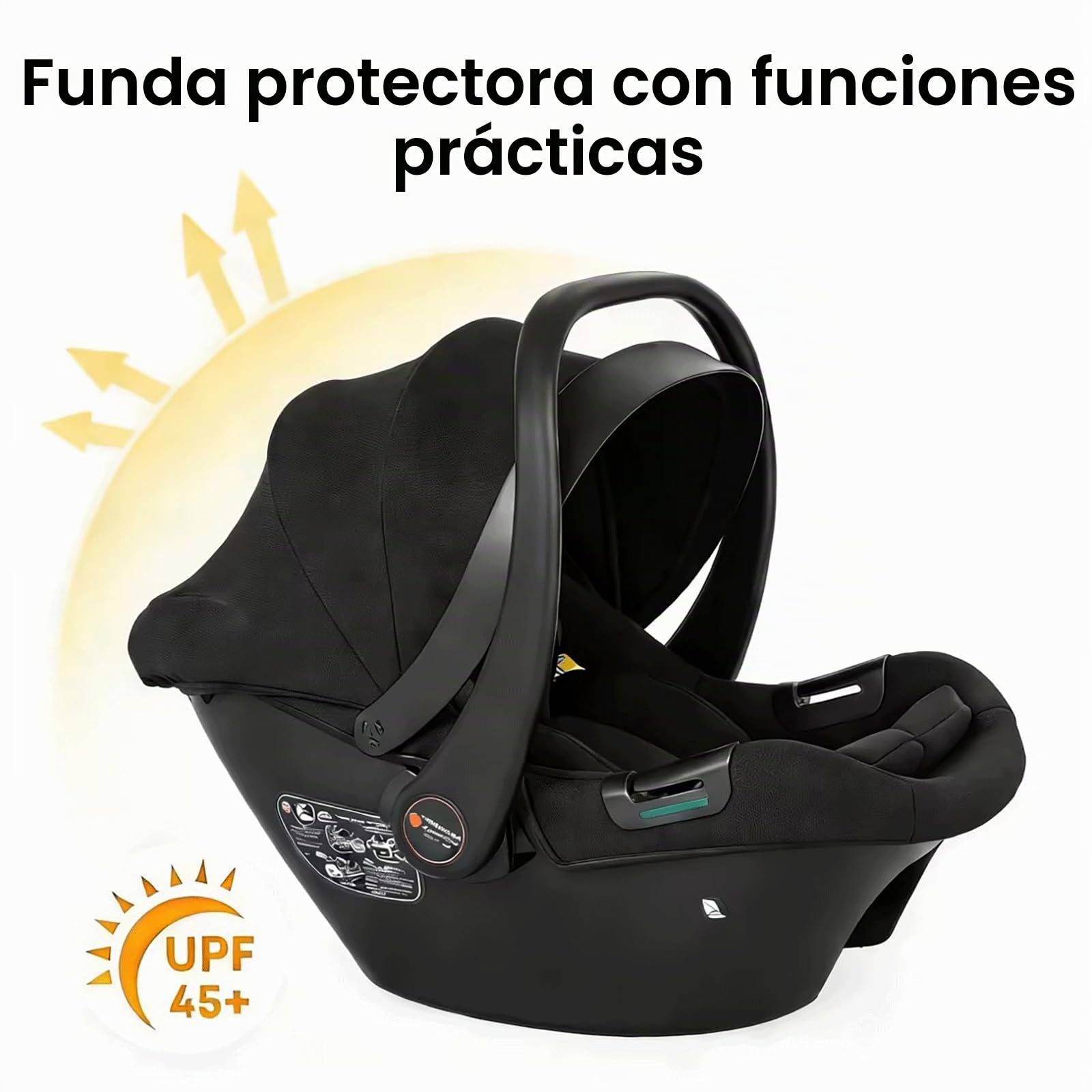 Silla coche bebe para bebés 40-85 cm i-Size puntos protección lateral, silla de coche bebe, Orientación trasera cinturón de seguridad de 3