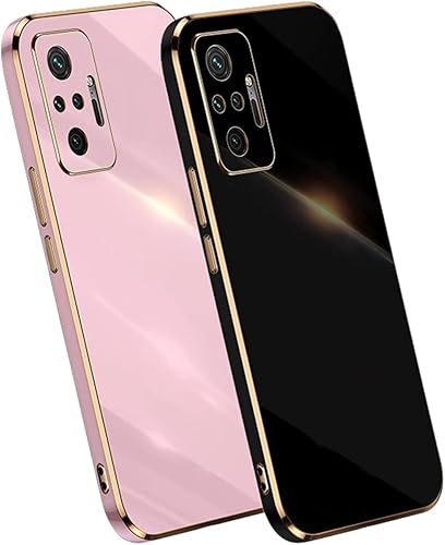 Paquete de 2 fundas de teléfono para Xiaomi Redmi Note 10 Pro 4G, funda galvanizada de silicona TPU para Xiaomi Redmi Note 10 Pro 4G para hombre y