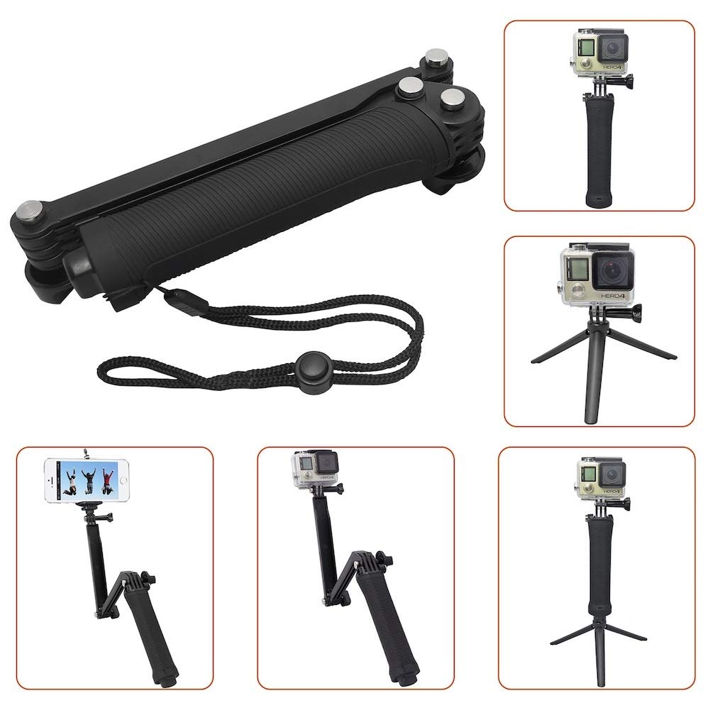 Amazon | GoPro hero4 hero5 hero6対応 三脚 自撮り棒 3way 軽量