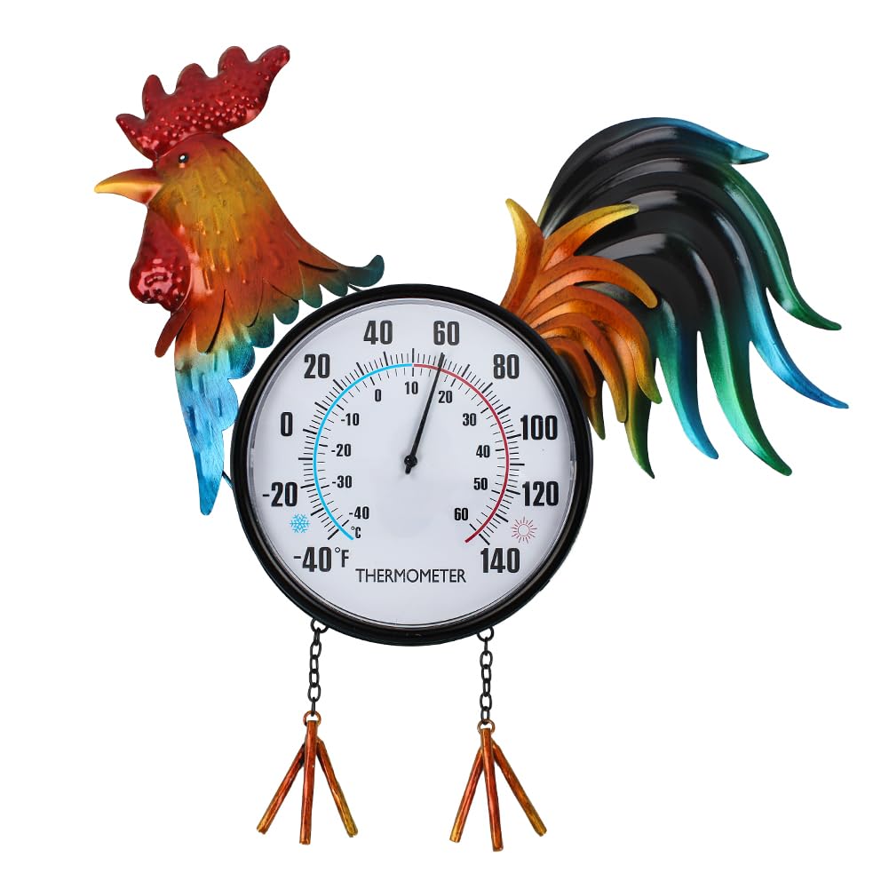Photo 1 of VEWOGARDEN Decorative Rooster Outdoor Thermometer