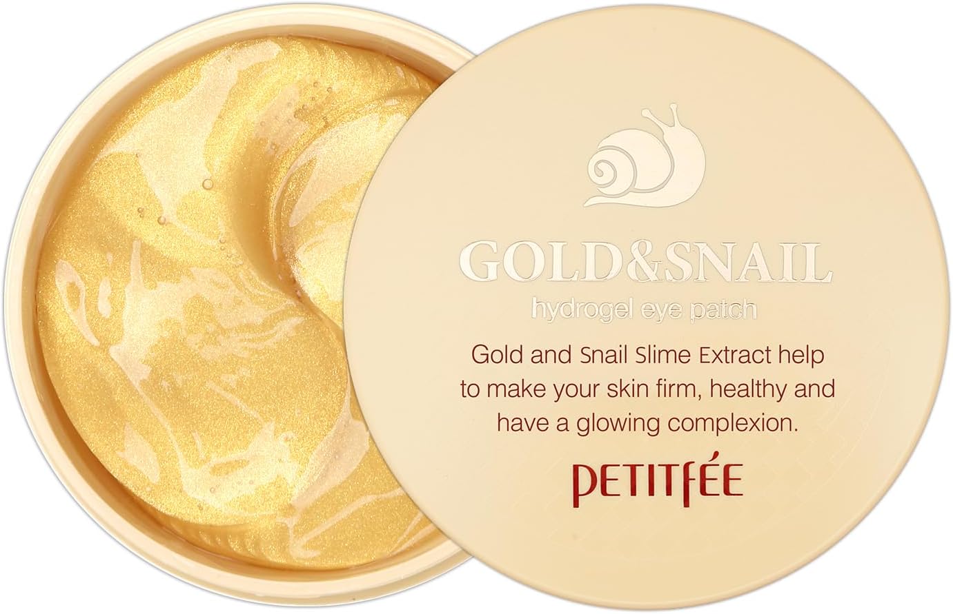 Petitfee Gold & Snail Hydrogel Eye Patch 60ea (30pairs) - 24k Gold Snail Eye Mask for Firming, Healthy Skin, Hydrating, Skin Elasticity, Snail Secretion Filtrate, Bamboo Extract, Green Tea Extract