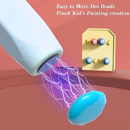 Miniatura 5 de Little World Tablero magnético de puntos para niños, tablero de dibujo magnético para niños pequeños de 1 a 3 años con bolígrafo magnético y cuentas