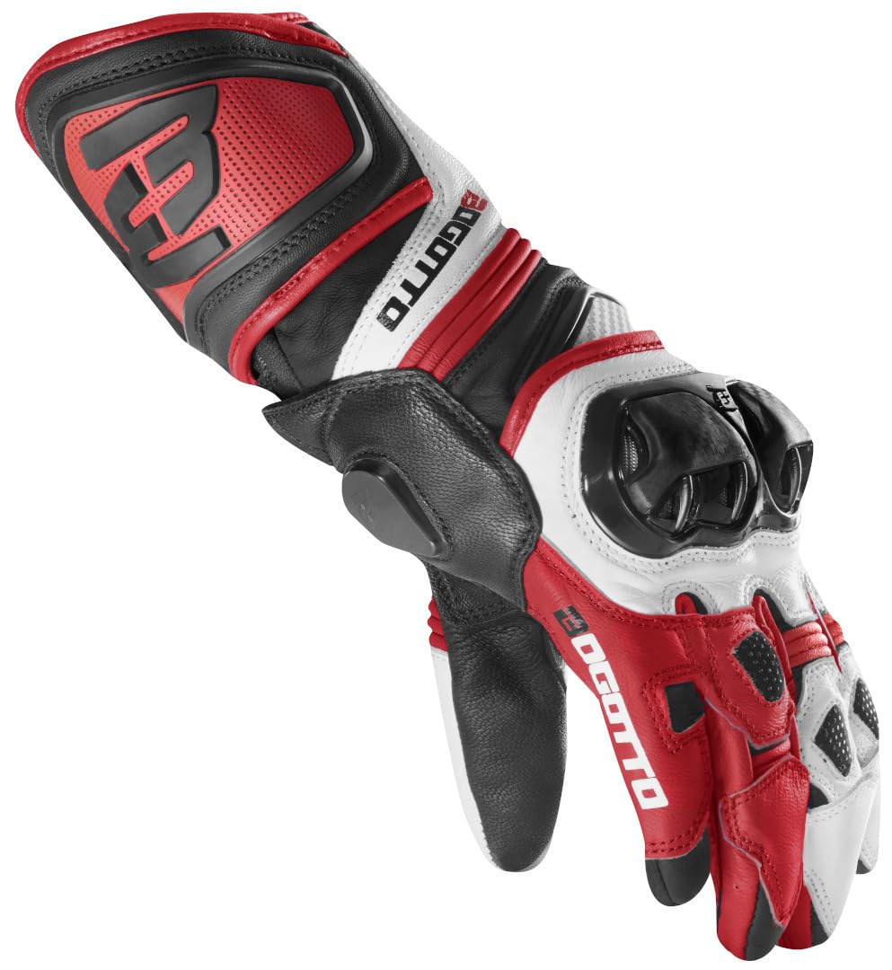 Bogotto Veloce Guanti da moto, nero/rosso/bianco, M