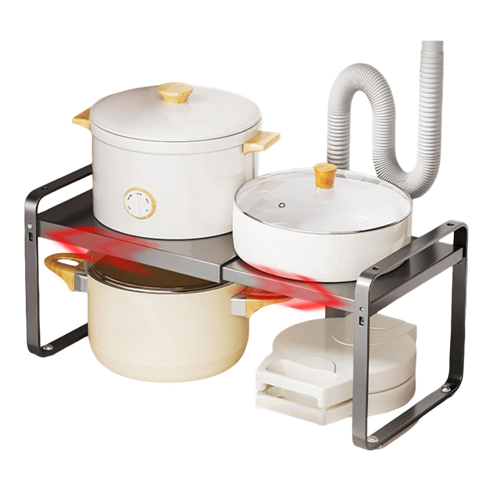 WTLONBF Expandable Stackable Cabinet Shelves Under Sink Organizer, Adjustable Spice Rack Cabinet Shelf Organizer for Kitchen, Countertop, Pantry and Cupboard