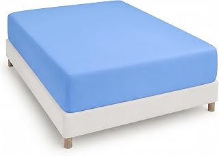 Degrees Home - Collection - Spannbettlaken – 100% Polyester, Hochwertige Mikrofaser, Rundum-Gummizug, Atmungsaktiv & Pflegeleicht, Oeko-Tex Standard -105x200x33 – Blau