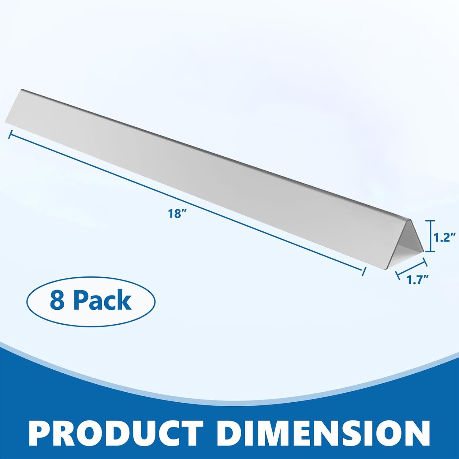 SafBbcue 67668 18” Flavorizer Bars Compatible with Weber Summit S-450 E-450 Parts Weber Summit S-470 E-470 Summit S-440 S-460, 67670 70375 70376 Grill Parts, 8 Pcs Stainless Steel Flame Tamer 18"67668 for Summit E/S-440/450/460/470