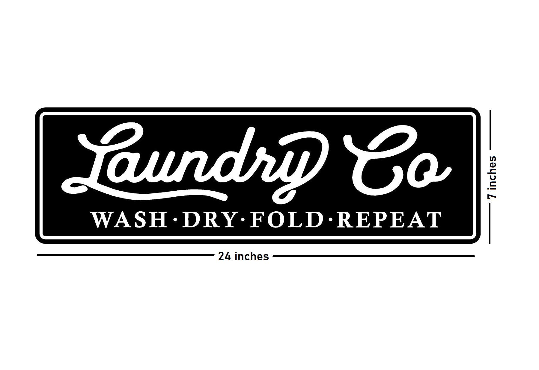 PhotoSteel Laundry Co - Cartel de Pared (61 x 17,8 cm), Color Negro