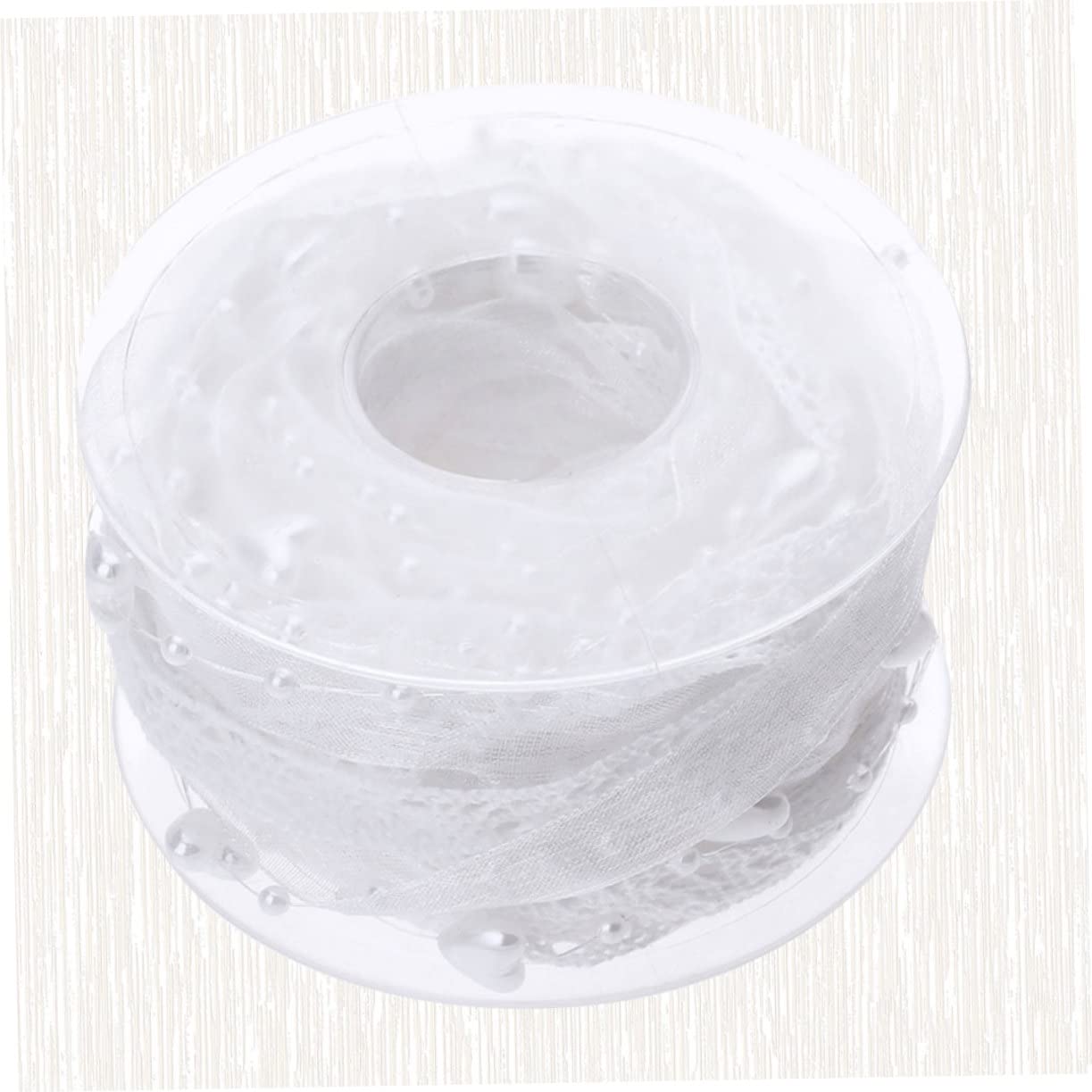 Abaodam 2 Cintas De Regalo Para Regalos Cinta De Regalo Con Purpurina Cinta De Encaje De Organza Adornos Cintas De Globos Costura De Cintas De Boda Cinta De Encaje Blanco Cinturón