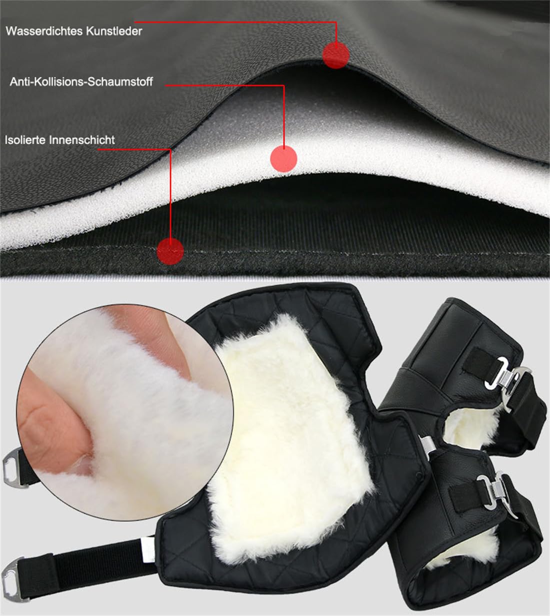ITODA Kniewarmers voor motorfiets, waterdicht, reflecterende