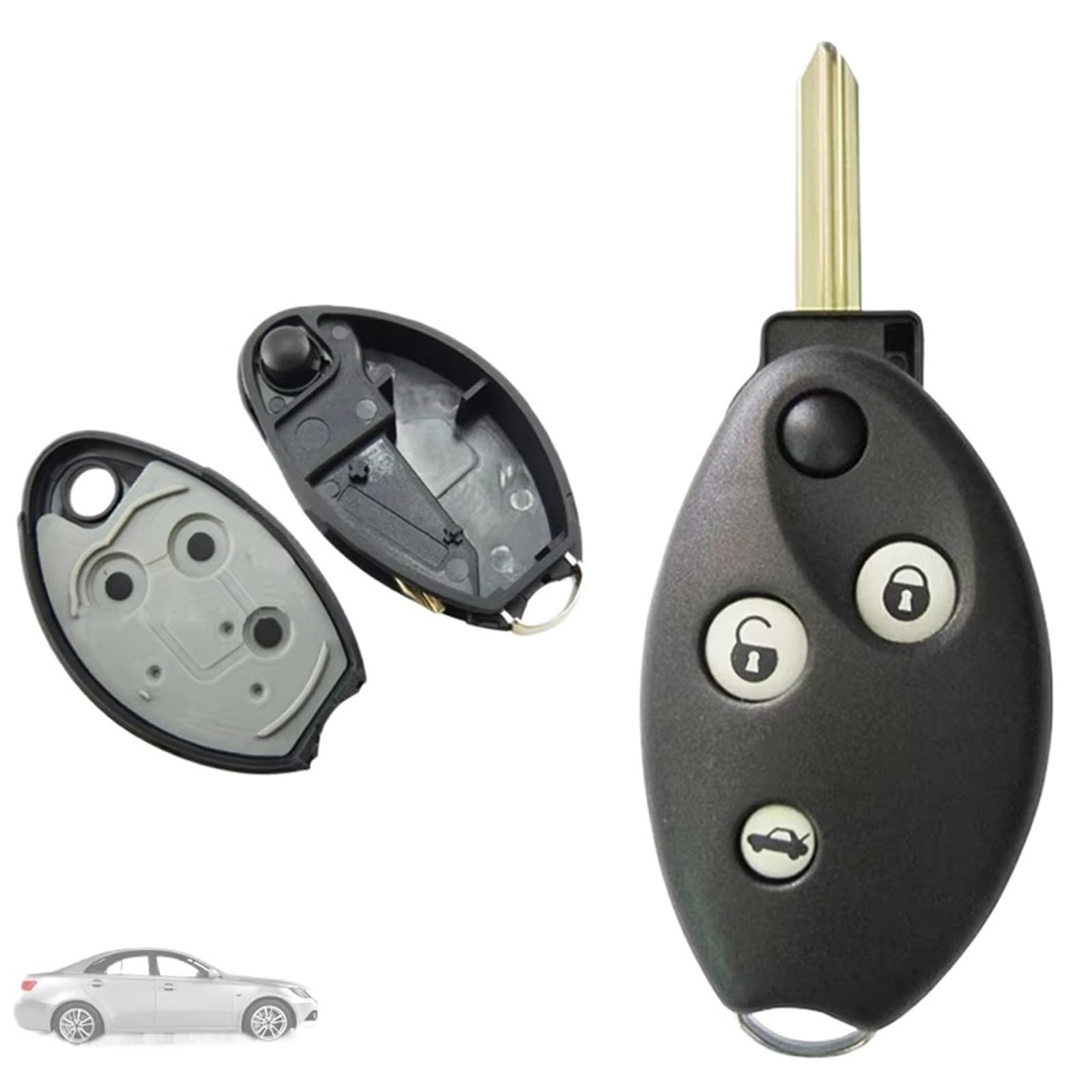 Compatible Con Citroen Para C5 1997 1998 1999 2000 2001 2002 2003 2004 2005 Carcasa De Repuesto Mando A Distancia 3 Botones