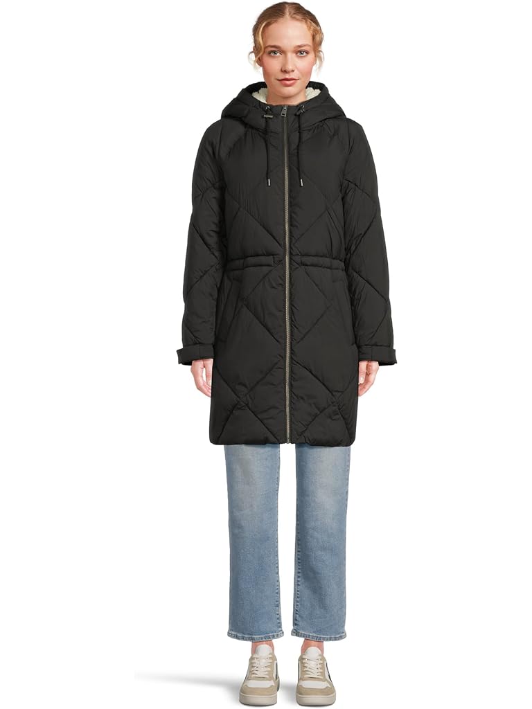 Black Levi's® Quilted Long Parka Jacket