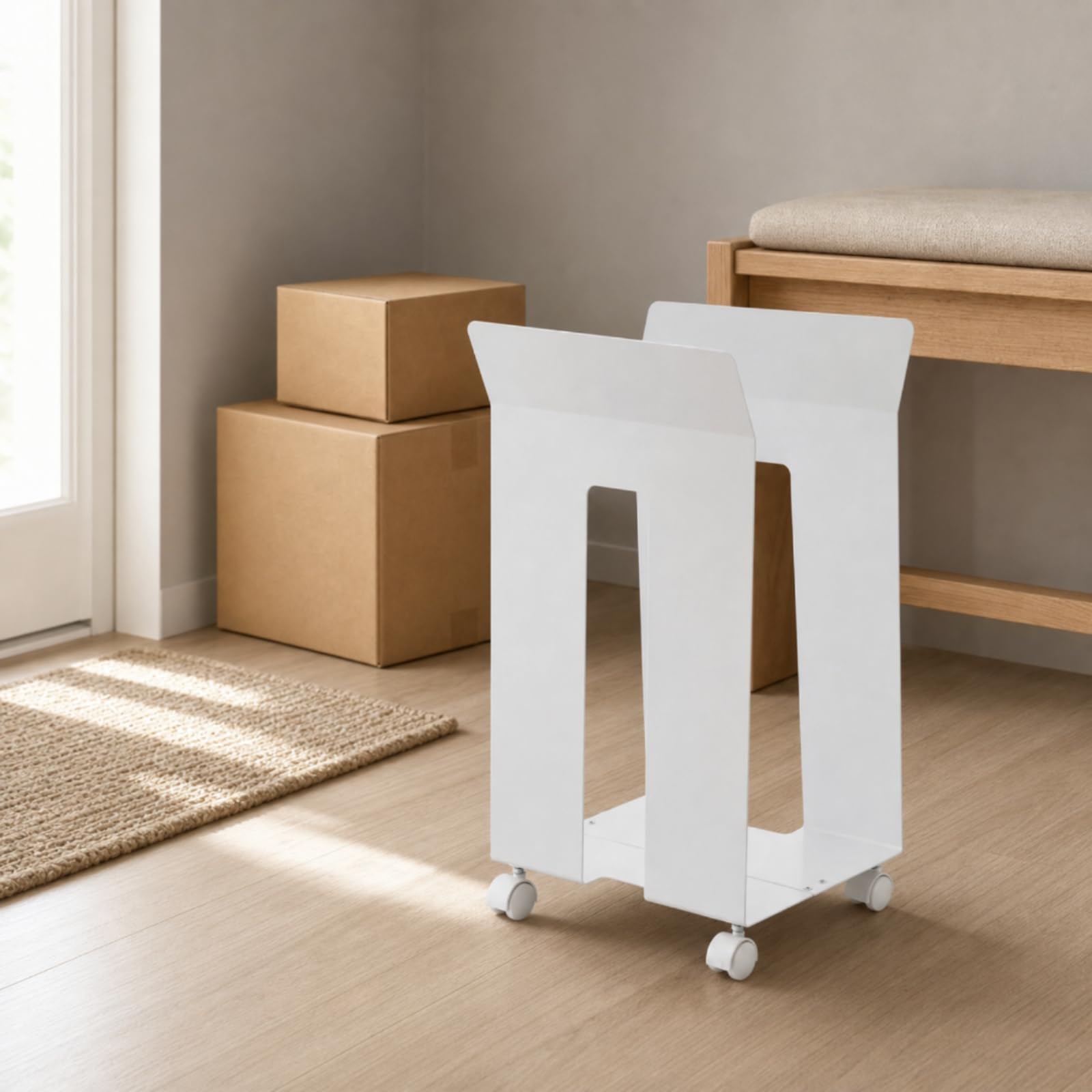 Almacenamiento con Ruedas Metálico Vertical Gran Capacidad Mueble para Hogar, Almacén