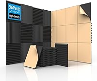 Vista 17 de Paquete de 24 paneles de espuma a prueba de sonido para pared, paneles acústicos autoadhesivos, paneles de pared insonorizados de caja de huevos