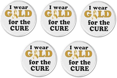 QTY 5 I wear Gold for the Cure 3â€ Sew On Patches Awareness Ribbon Child Cancer