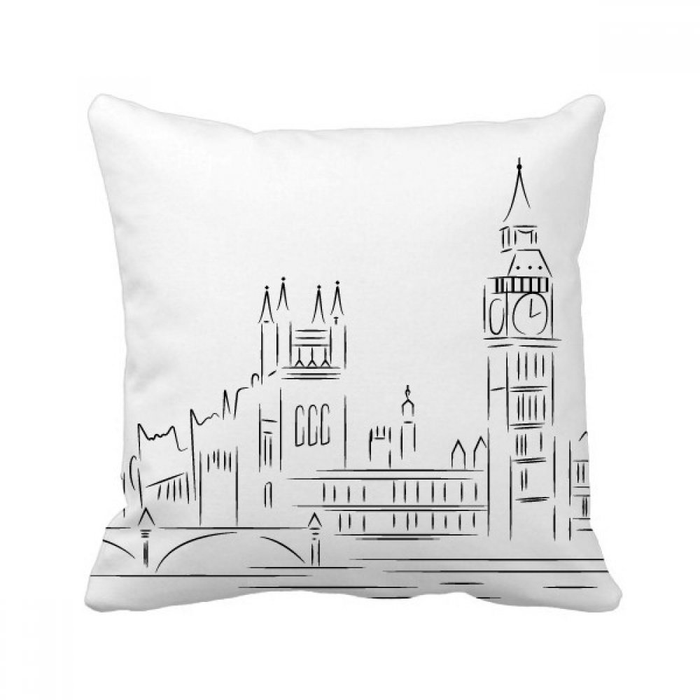 Coussin Royaume-Uni design sketch multicolor : le cadeau déco idéal pour un canapé moderne