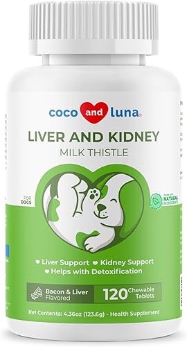 Miniatura 7 de Cardo mariano para perros  90 masticables suaves  Apoyo hepático y renal  Apoyo hepático con EPA y DHA  Desintoxicación  Suplemento hepático para
