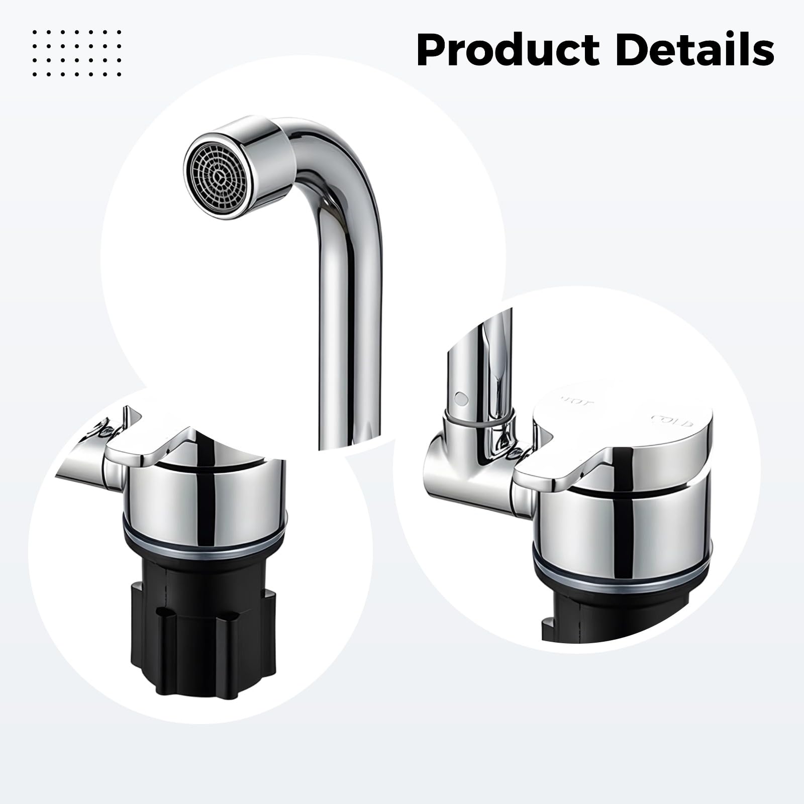 Grifo de cocina plegable giratorio de 360° para agua fría y caliente, grifo de metal de una sola manija para cámper, 7.9 x 3.1 x 2.8 pulgadas / 20 x 8 x 7 cm, diseño que ahorra espacio