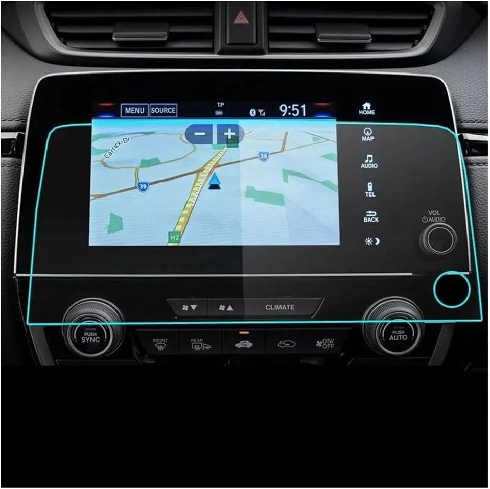 Car Screen Protector for CRV 2021, Car Radio Stereo Tempered Glass GPS Foils High Definition Protective Film No Glare Fingerprints Scratch