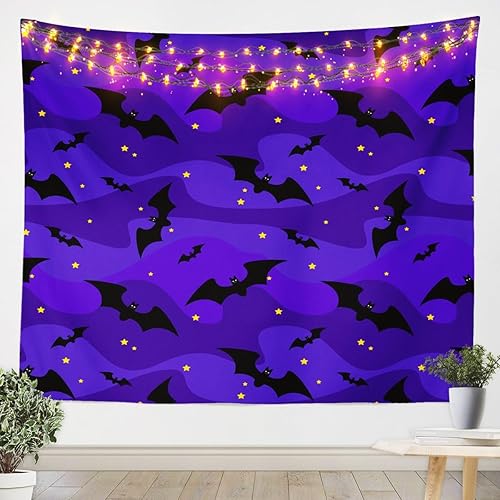 jejeloiu Tapiz impreso de murciélago para colgar en la pared para niños, Halloween, murciélago, manta de pared de animales salvajes para mujeres y