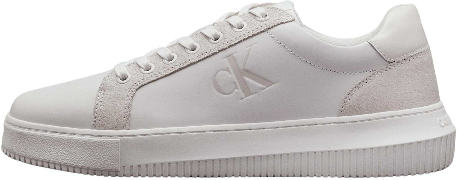 Calvin Klein Men's Chunky Authentic Cupsole Trainers, White (Bright White/Creamy White), 9