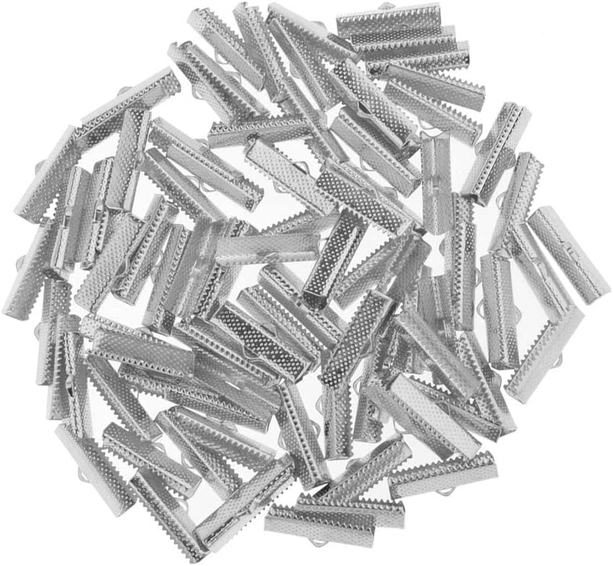 100Pcs Clamp Cord Crimp End Cap Tip Bracelet Connectors 25Mm Dull SliverCrafts|Beads & Jewelry Making|Jewelry Findings|Jewelry Clasps & Hooks