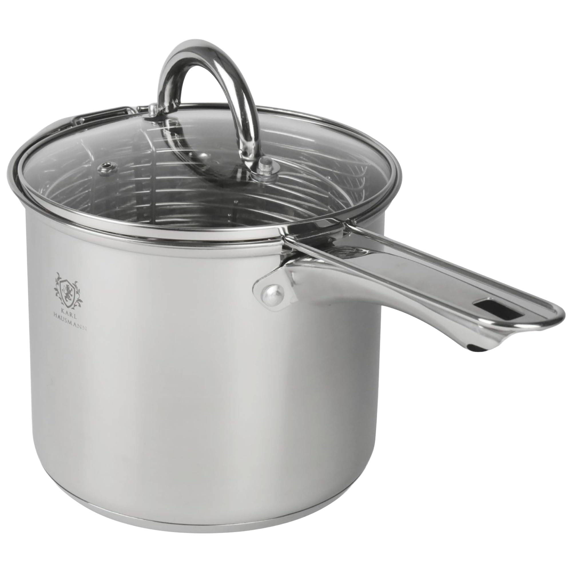 KARL HAUSMANN Pentola Per Friggere 3,6L Con Cestello - Cuociasparagi E Pentola Pasta In Acciaio Inox Per Induzione, Pentola Con Scolapasta E Coperchio In Vetro