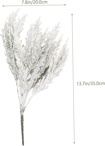 Miniatura 6 de IMIKEYA 2 piezas de cedro artificial, vegetación nevada, palillos de pino, tallos de vegetación, guirnalda de cedro, ramitas de aguja de pino