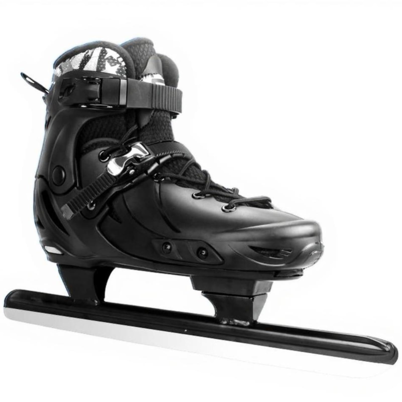 kowaku Patins à Glace Homme Chaussure Lavable Ajustement Sécurisé Fermeture Pratique Solide Conformité Multiple pour Adultes Sports de Glace, Noir, 42-45