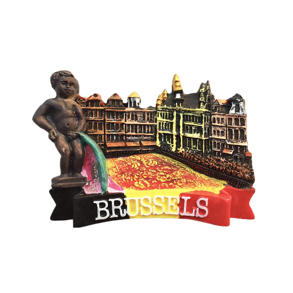 Brussels Belgium 3D Refrigerator Magnet Souvenirs Handmade Resin Magnetic Stickers Home Kitchen Decoration,Brussels Fridge Magnet Collection Gift