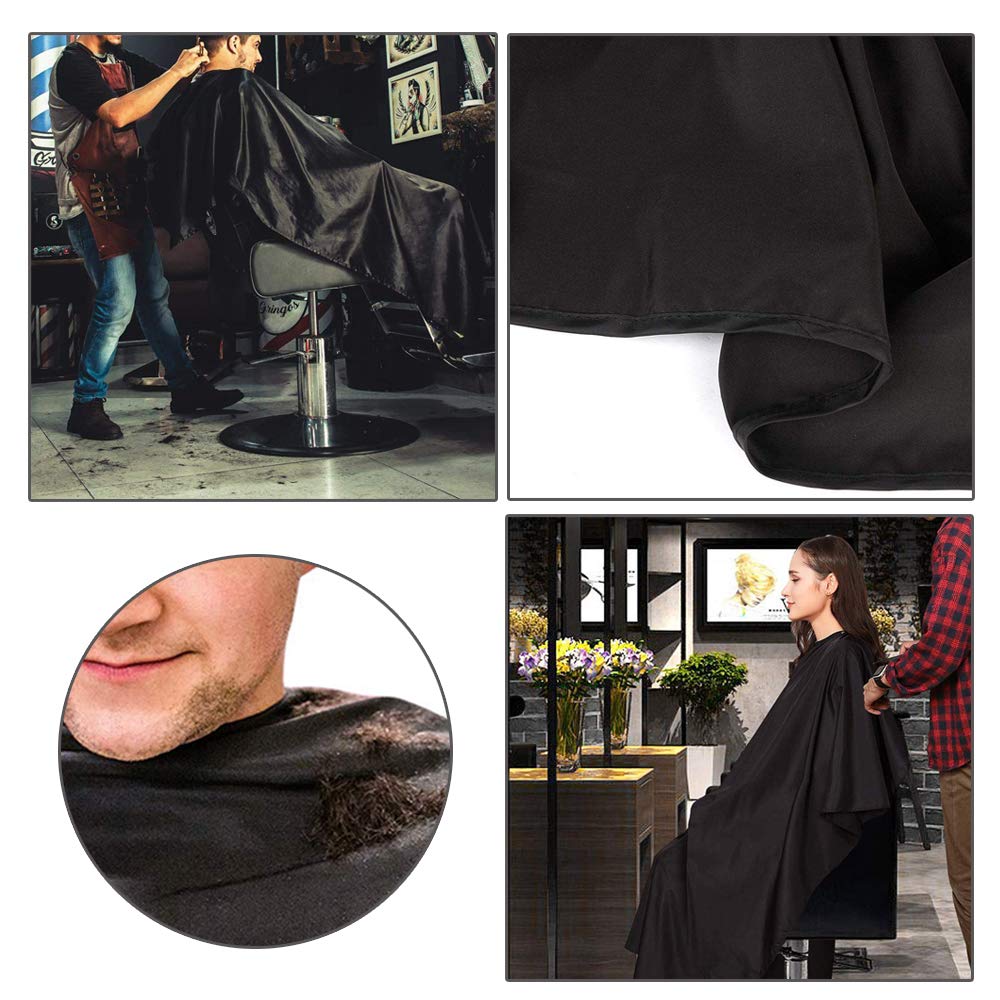 Friseursalon Haarschneideumhang Schwarz Salon Barber Cape mit Nacken Bürste Friseur Schönheit Schal