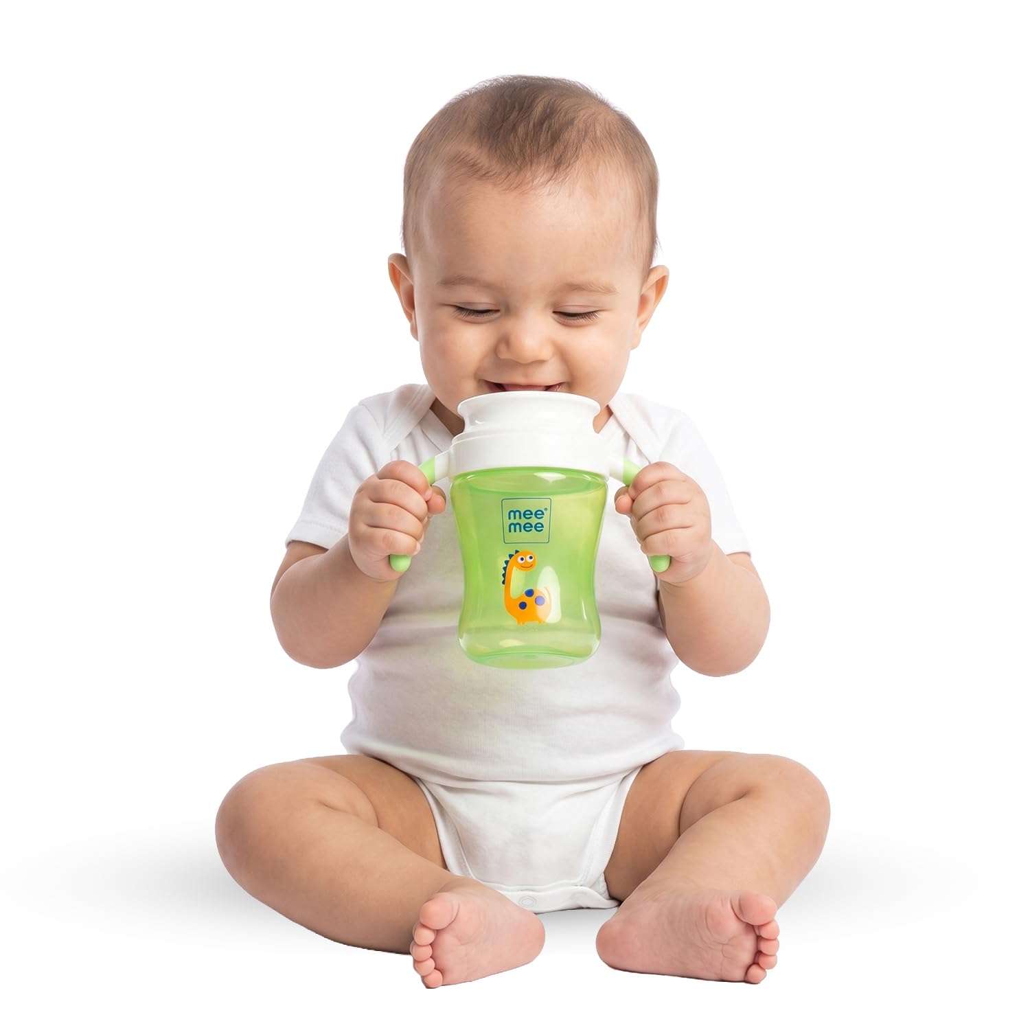 Mee Mee Baby Trainer Sippy Cup | Leakproof Spout Sipper with Dual Handles | BPA-Free, Non-Toxic Plastic Material | 240 ml Green