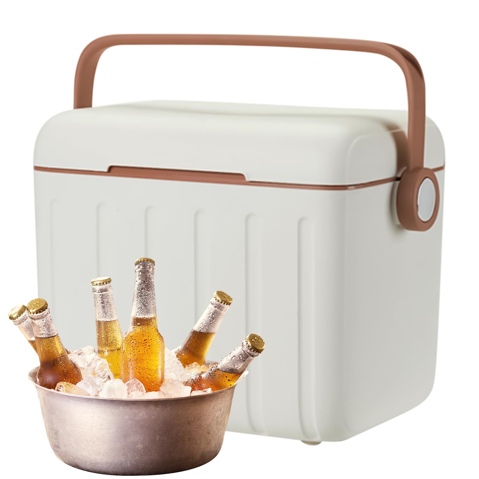 Frigorifero isolato, portatile per esterni, contenitore refrigerante compatto da 6 l, con 6 pacchetti di ghiaccio, a prova di perdite, per bevande e snack, perfetto per escursioni, campeggio, palestra