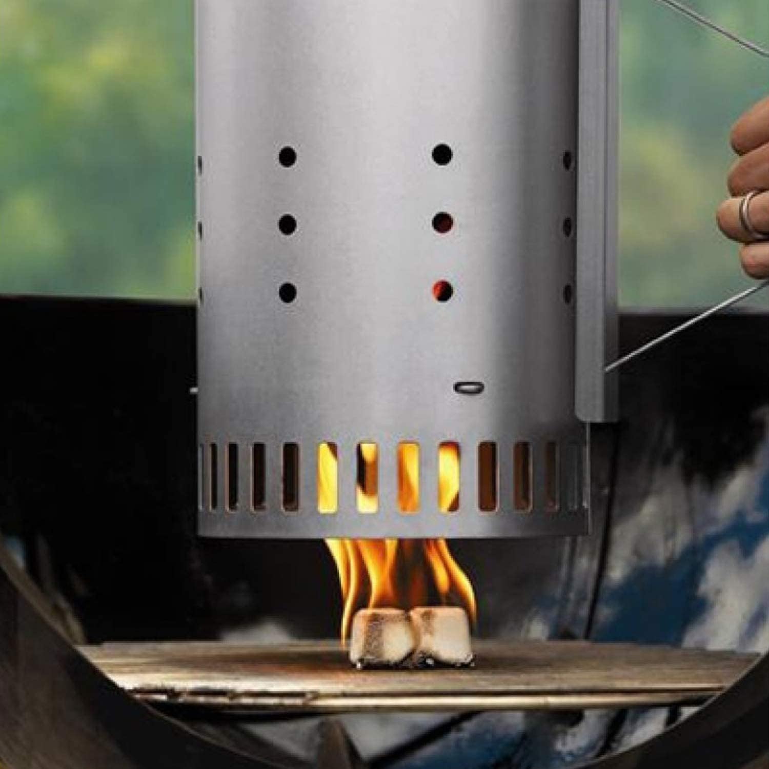Weber Barbecue Grill Easy Fire Starter Set - Natural Coconut Shells & Sawdust Charcoal - Unflavored - Chimney Starter - Block Form