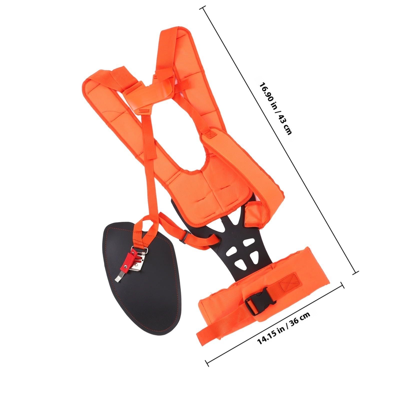 Luxshiny Arnés para Cortacésped de Doble Hombro, Acolchado, Naranja