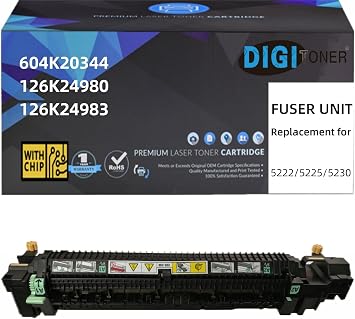 604K20344 New Fuser Unit Remanufactured Replacement for Xerox 604K20344 126K24980 126K24983 Fuser Kit Compatible with WorkCentre 5222 5225 5230 Printers 200K-110V