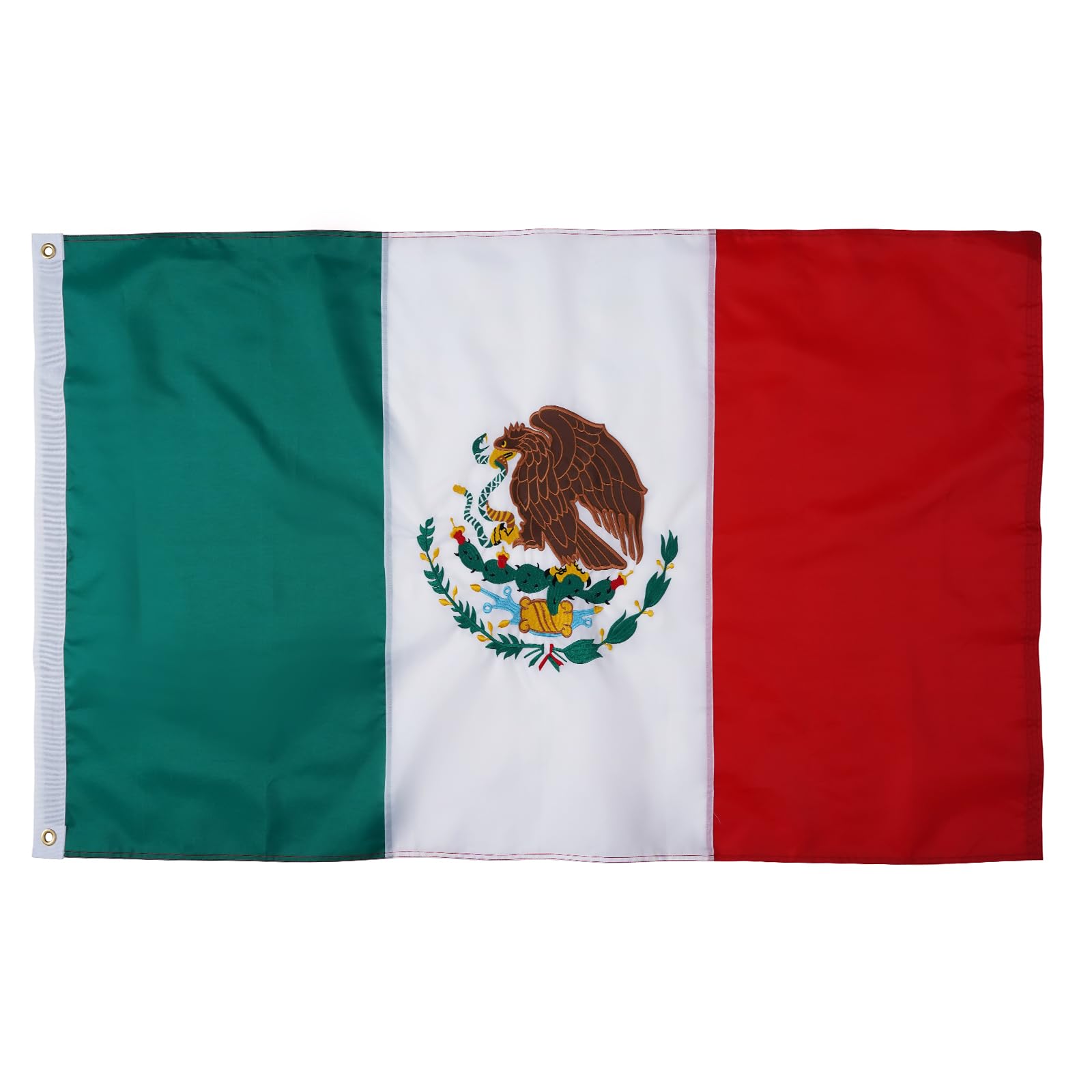 Homissor Mexican Flag 3x5 Bandera de Mexico Flags Embroidered the National Coat of Arms MX Banner Outdoor