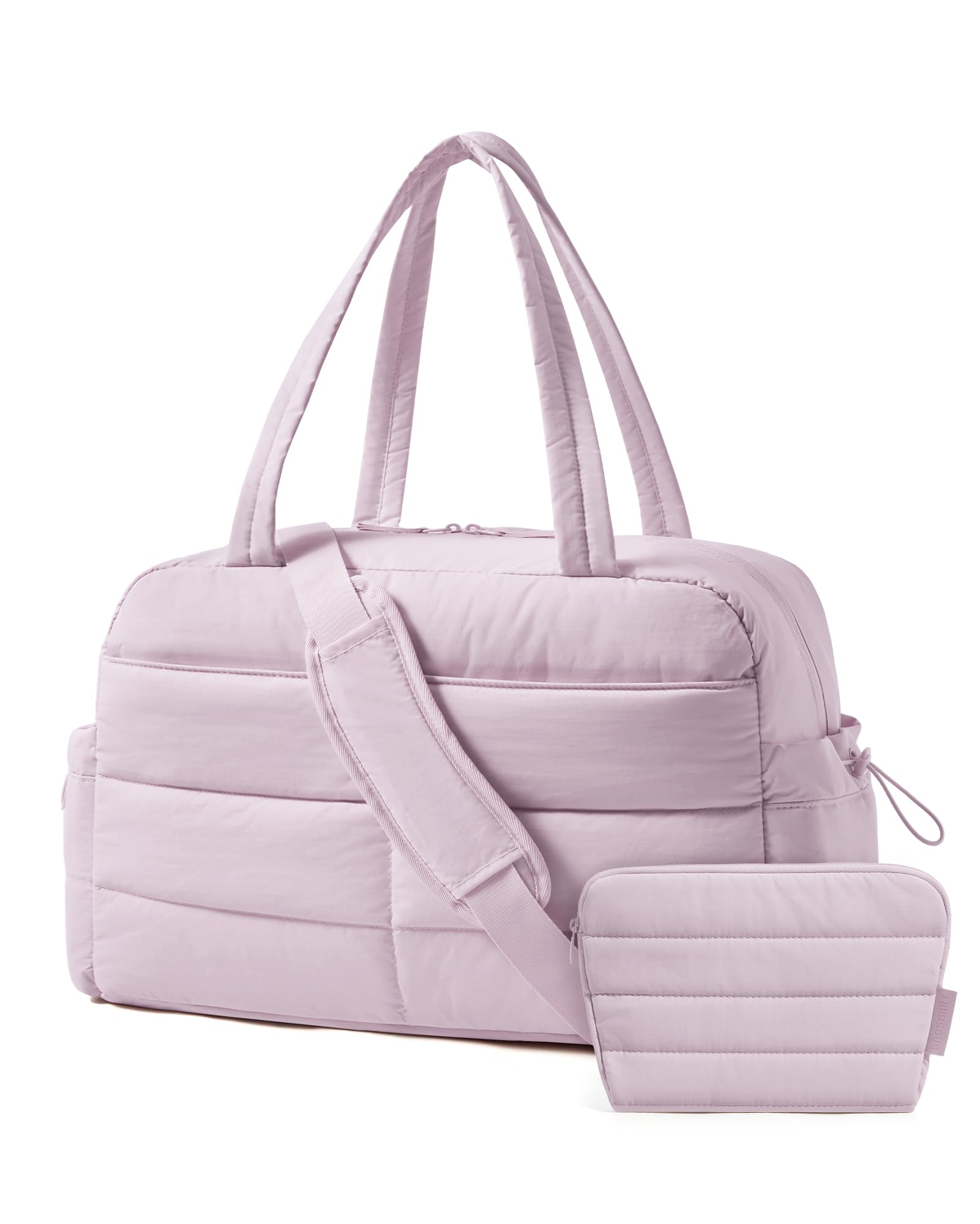 BAGSMART Gym Bag for Women with Toiletry Pouch, Lightweight Weekender Bags for Women with Wet Pocket, 31L Travel Duffle Carry On Bag, Weekender Overnight Bag for Travel,Water Resistant,Dark Pink: Misty Purple