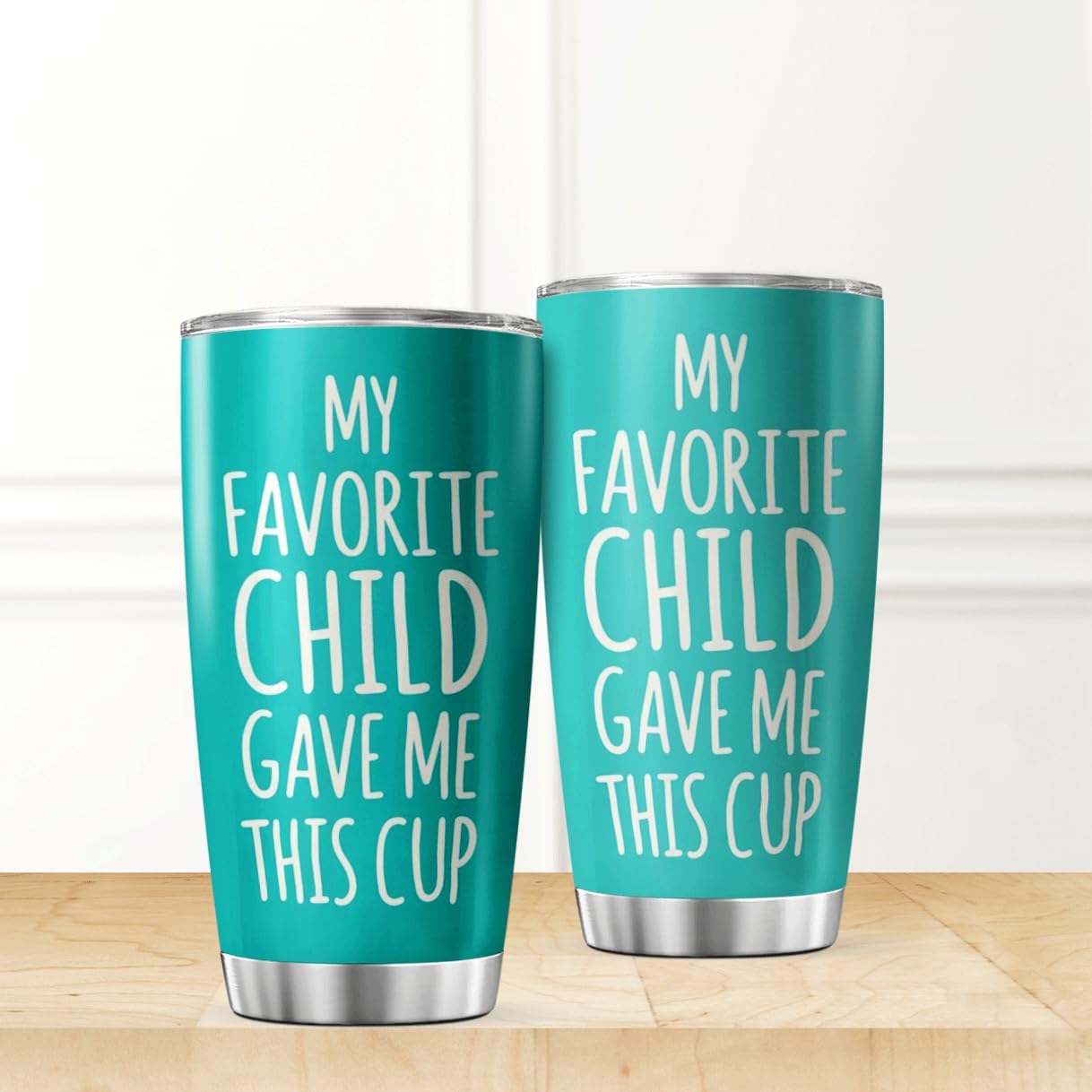 My Favorite Child Gave Me This Cup Funny Quote 20 Oz Stainless Steel Tumbler Gift For Mom Dad Parent From Son Or Daughter Mug Iced Drink Bottle Hot Tea Heat Outdoor image 2