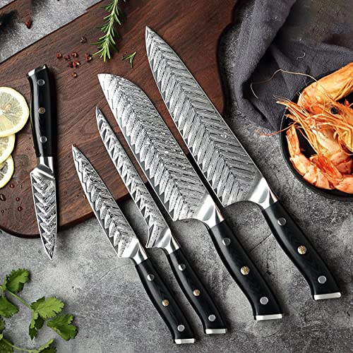 Set Cuchillos Cocina 5 Piezas Acero Inox Base