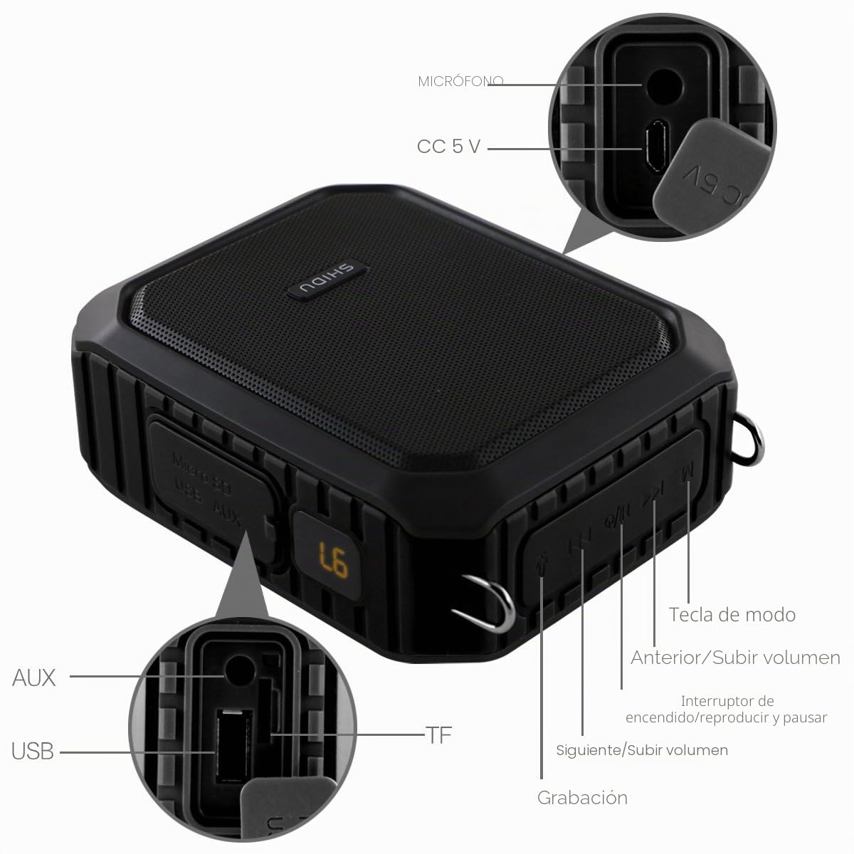 Amplificador de voz inalámbrico con auriculares de micrófono, micrófono de auriculares recargable de 18 W con altavoz, megáfono de sistema PA personal impermeable ResponseBridge para profesores etc.