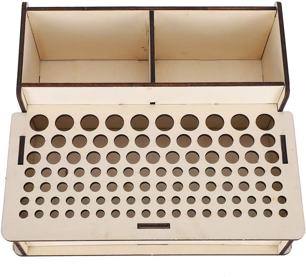 103 Holes Leathercraft Tools Rack, 11.3x9.6x4.1in Beech Drilling Tools Storage Organizer for Stitching Hole Punch Leather Working Making