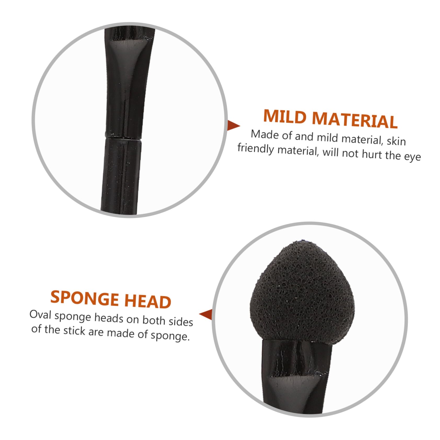 minkissy 30pcs Dual-end Eye Shadow Lightweight Portable Makeup Tools for Women Sponge Brush