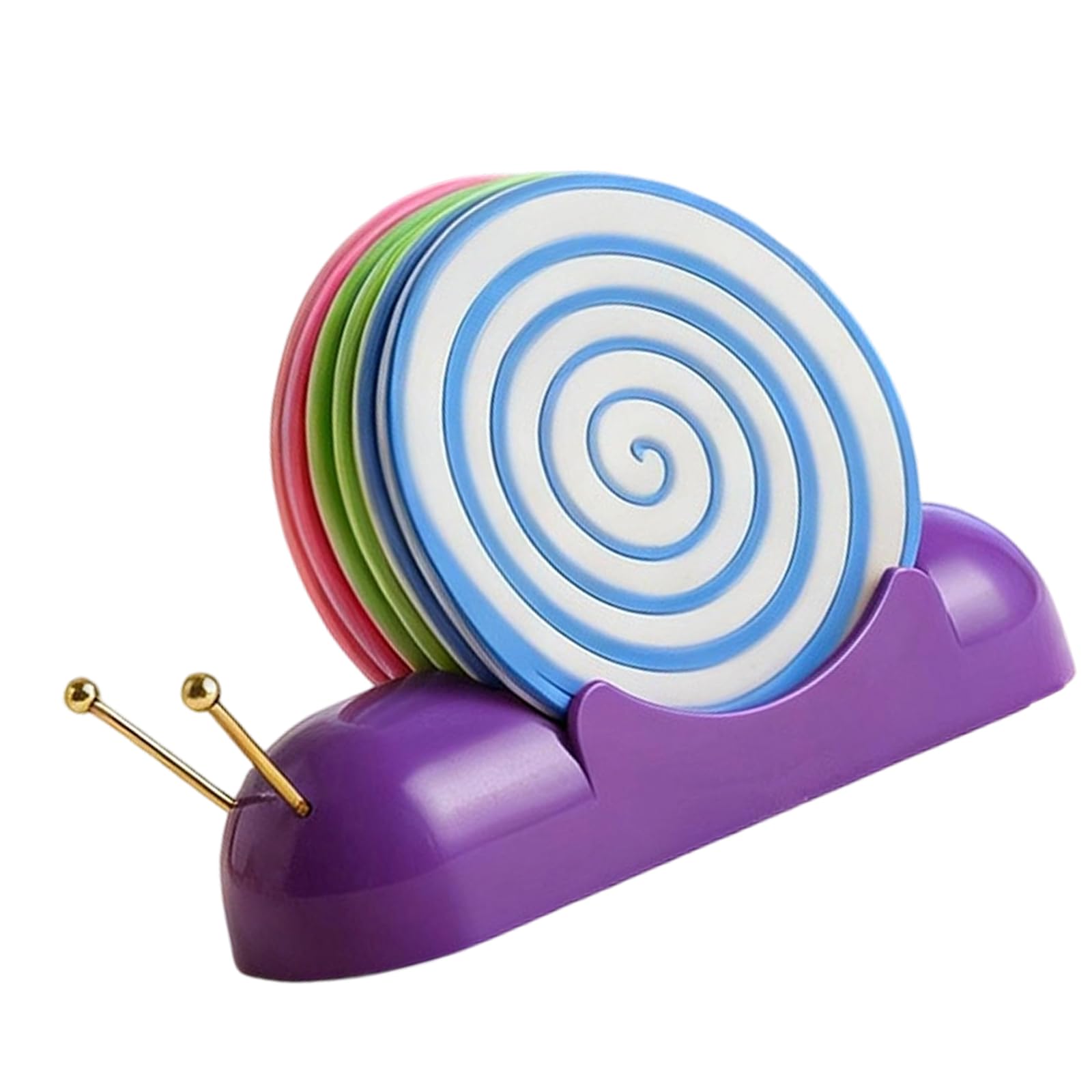 Qusinfc Snail Silicone Coasters Set with 6 Nonslip Pads for Drinks Home Slip Proof Cup Mat